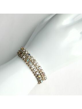 VINTAGE 60's mutli row a/b crystal bracelet